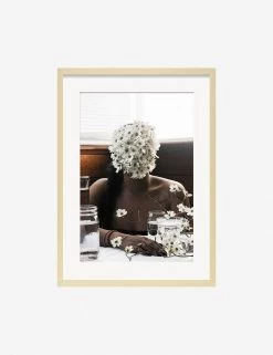 Southern Woman In White Dogwoods Photography Print By Ashley Johnson -Wall Decoration Shop AshleyJohnsonSouthernWomaninWhiteDogwoodNaturalFrame