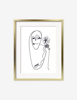 Flower Print By Damienne Merlina -Wall Decoration Shop DamienneMerlinaFlowerGoldFrame