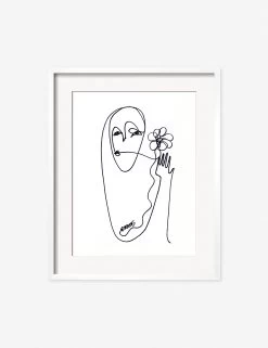 Flower Print By Damienne Merlina -Wall Decoration Shop DamienneMerlinaFlowerWhiteFrame