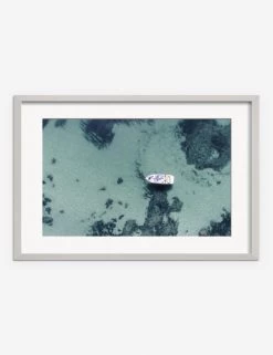Aerial Ocean Bliss Photography Print By Ingrid Beddoes -Wall Decoration Shop IngridAerialOceanBlissSilverFrame
