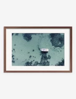 Aerial Ocean Bliss Photography Print By Ingrid Beddoes -Wall Decoration Shop IngridAerialOceanBlissWalnutFrame