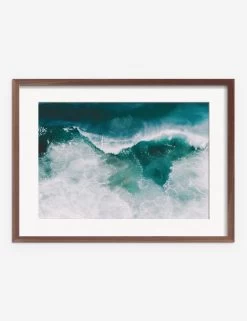 Crashing Waves Photography Print By Ingrid Beddoes -Wall Decoration Shop IngridCrashingWavesWalnutframe