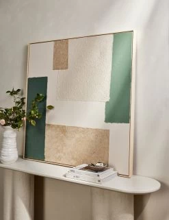 Patchwork Green Wall Art By Visual Contrast -Wall Decoration Shop L0470483 TexturedPaper Green StuidoLifestyle 3
