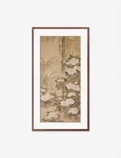Peonies Print By Tatebayashi Kagei -Wall Decoration Shop PeoniesWalnutframematted