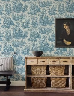 Country Life Toile Peel + Stick Wallpaper By Waverly -Wall Decoration Shop RMK11868WP O4A9927 withart 2