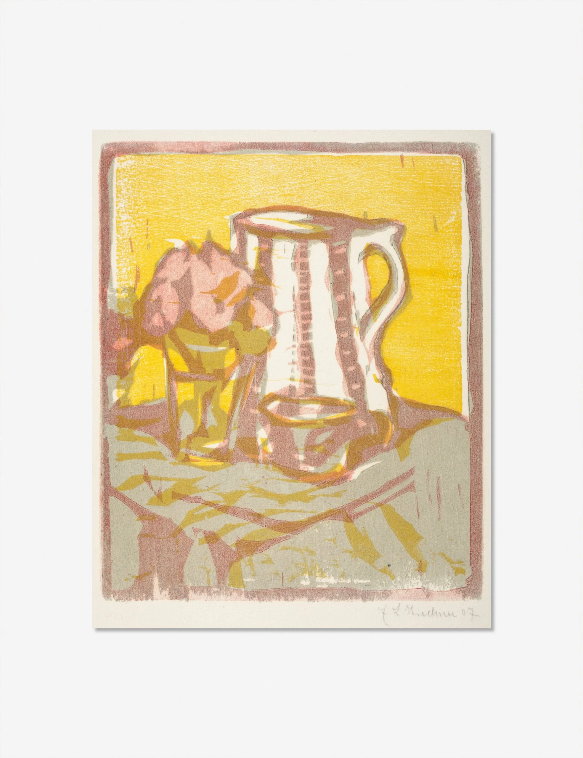 Still Life With Pitcher And Flowers Print By Ernst Ludwig Kirchner 2 Still Life With Pitcher And Flowers Print By Ernst Ludwig Kirchner - Image 2