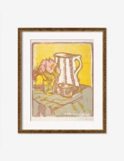 Still Life With Pitcher And Flowers Print By Ernst Ludwig Kirchner 15 Still Life With Pitcher And Flowers Print By Ernst Ludwig Kirchner -Wall Decoration Shop StillLifewithPitcherandFlowersBronzeGoldOrnateMatted