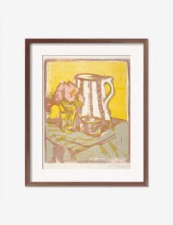 Still Life With Pitcher And Flowers Print By Ernst Ludwig Kirchner 14 Still Life With Pitcher And Flowers Print By Ernst Ludwig Kirchner -Wall Decoration Shop StillLifewithPitcherandFlowersWalnutMatted