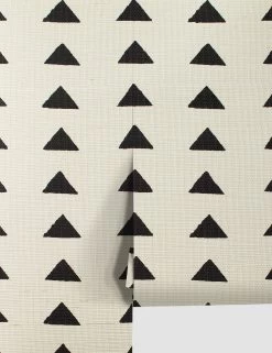 Triangles Grasscloth Wallpaper By Nathan Turner -Wall Decoration Shop TrianglesGrassclothBlack