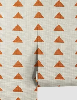Triangles Grasscloth Wallpaper By Nathan Turner -Wall Decoration Shop TrianglesGrassclothTerracota