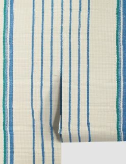 Two Tone Stripe Grasscloth Wallpaper By Nathan Turner -Wall Decoration Shop TwoToneStripeSeaGreenBlue