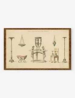 Vases, Furniture And Objects Discovered At Herculaneum Wall Art By Pierre-Adrien Pâris, Original Work Held By The J. Paul Getty Museum