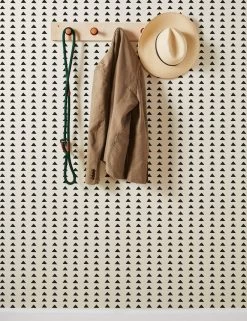 Triangles Grasscloth Wallpaper By Nathan Turner -Wall Decoration Shop Wallshoppe Grasscloth Triangles Black