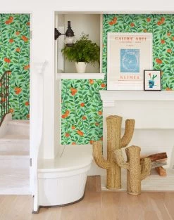 Orange Crush Peel + Stick Wallpaper -Wall Decoration Shop orange crush removable wallpaper by nathan turner green 1 ec562424 be6b 4440 9bbf f7ab368e3183